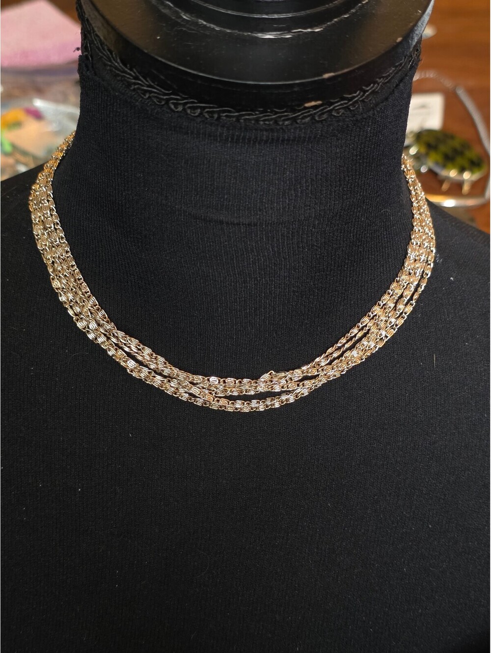 Vintage Sarah Coventry Silver-Tone Multi-Strand S-Link Chain Necklace 15"